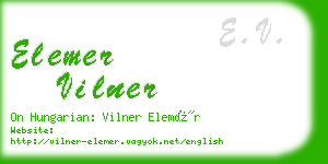 elemer vilner business card